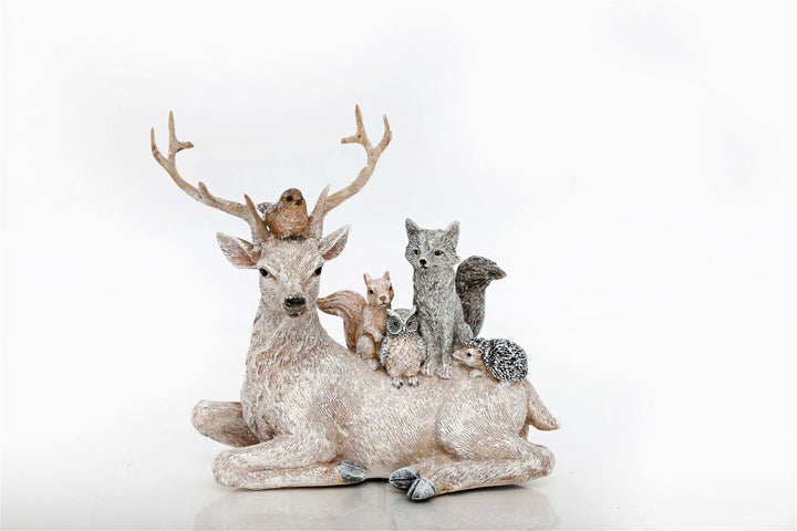 Laying Reindeer & Friends Ornament