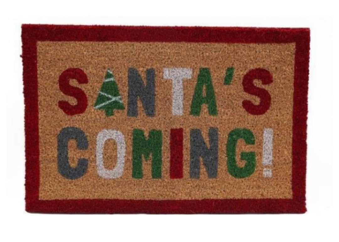 Santa's Coming' Doormat