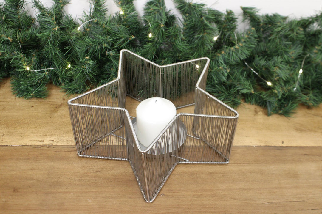 Silver Star Candle Holder