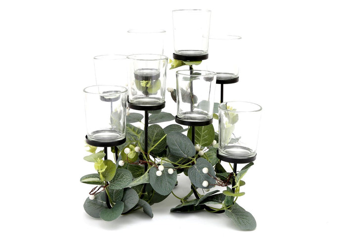 Eucalyptus Dressed Eight Piece Tealight  Holder