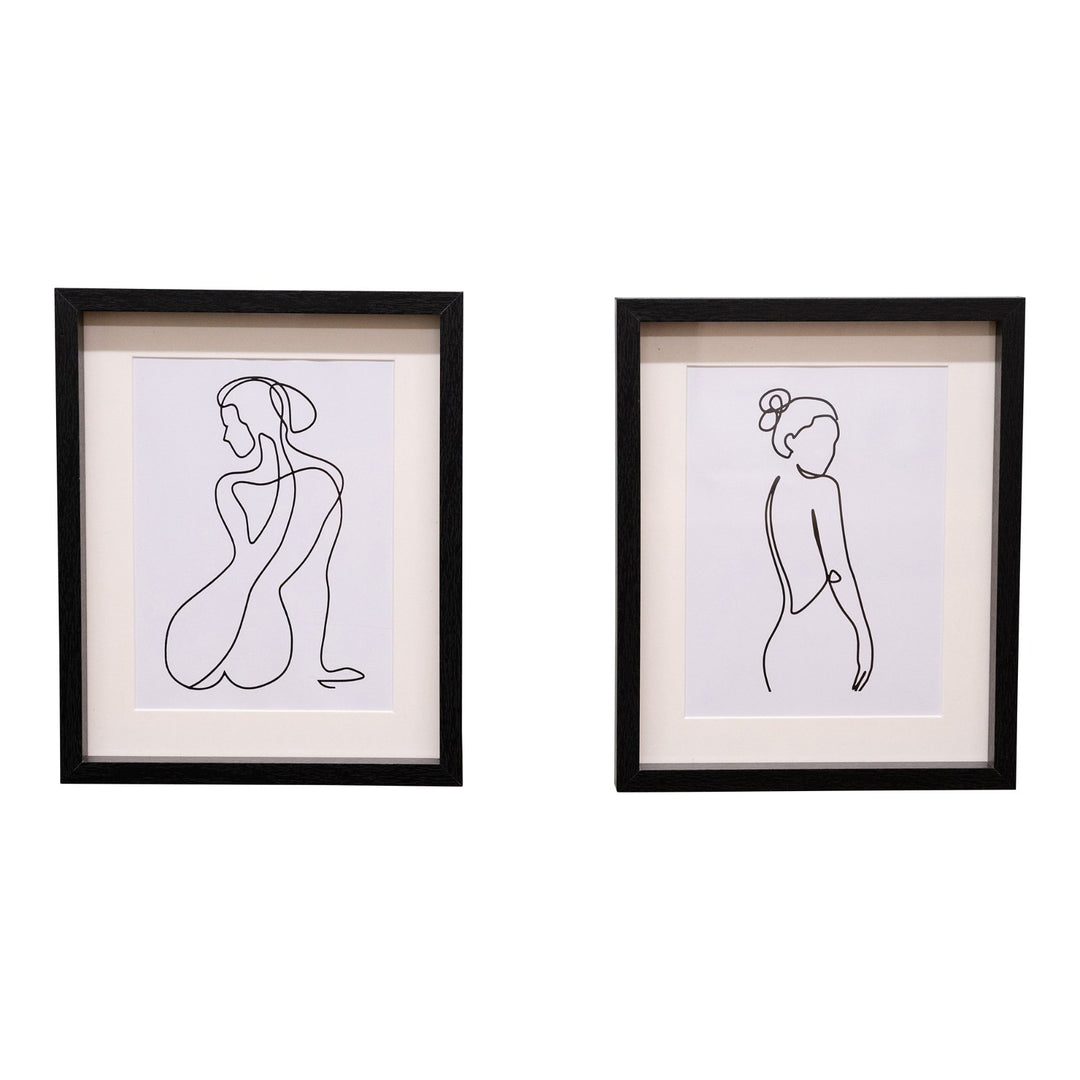 Set of 2 Black Framed Prints of Silhouettes