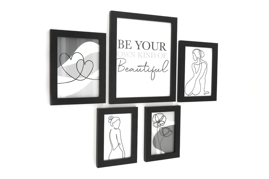 Set of 5 Silhouette Women Gallery Wall Art Prints